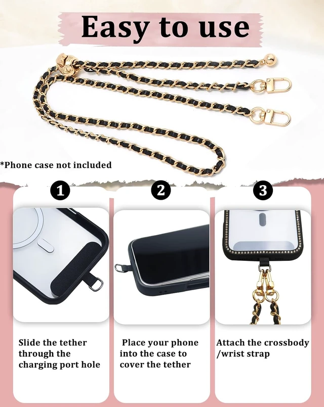Alt view image 6 of 7 - Phone Chain Crossbody Adjustable Anti-Theft Cell Phone Lanyard Crossbody