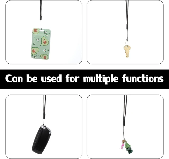 Alt view image 6 of 7 - 50 PCS Short Lanyard String Wrist Lanyards Black Nylon Lightweight Wrist Straps 7 Inch Short Wrists for USB Cell Phone Camera Keychain Id Badge Name Tags Card Holders
