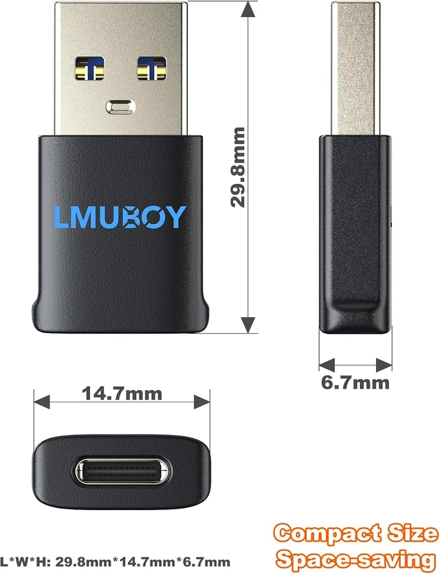 Alt view image 7 of 7 - USB-A to USB-C Adapter with LED Light USB A to C Adapter Pack-3