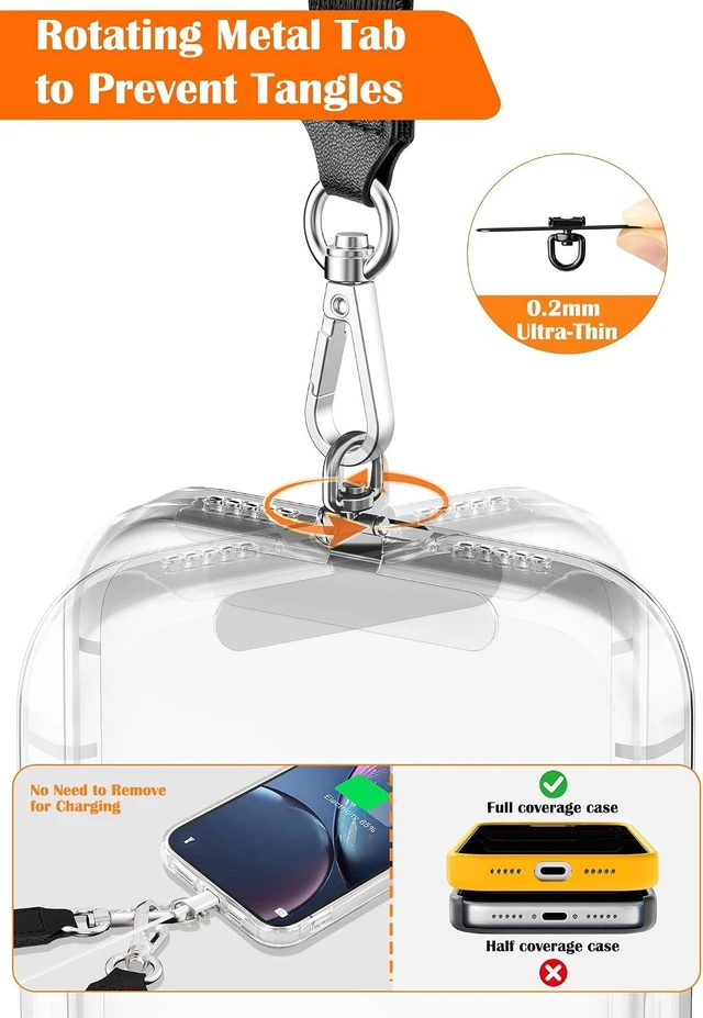 Alt view image 6 of 7 - Phone Strap Crossbody with Detachable RFID Wallet Black