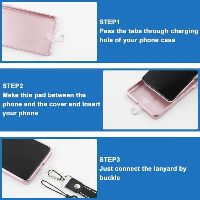 Alt view image 3 of 7 - Phone Tether Tab 10 Pieces Universal Phone Lanyard Patch Without Adhesive Phone Lanyard Replacement Part for Cell Phone Strap(Transparent)