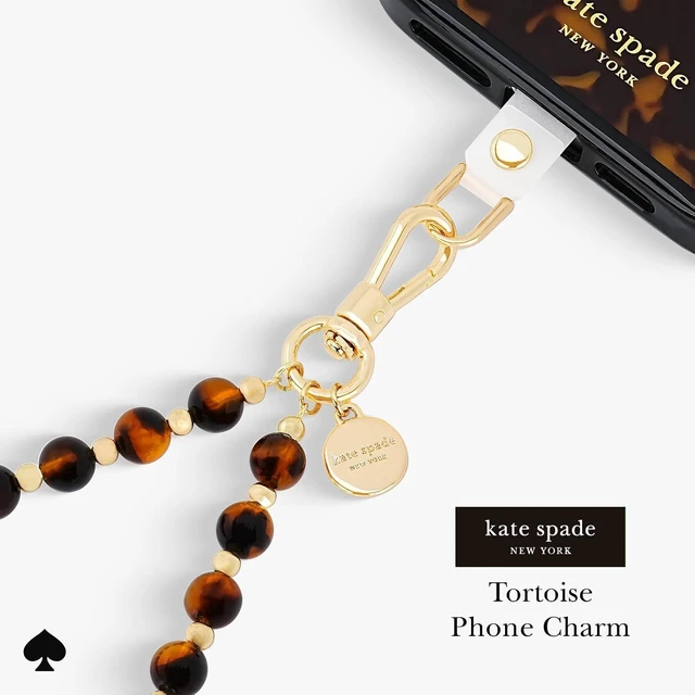 Alt view image 2 of 6 - Phone Charm Wrist Strap w/Anchor Card - Tortoise Bead