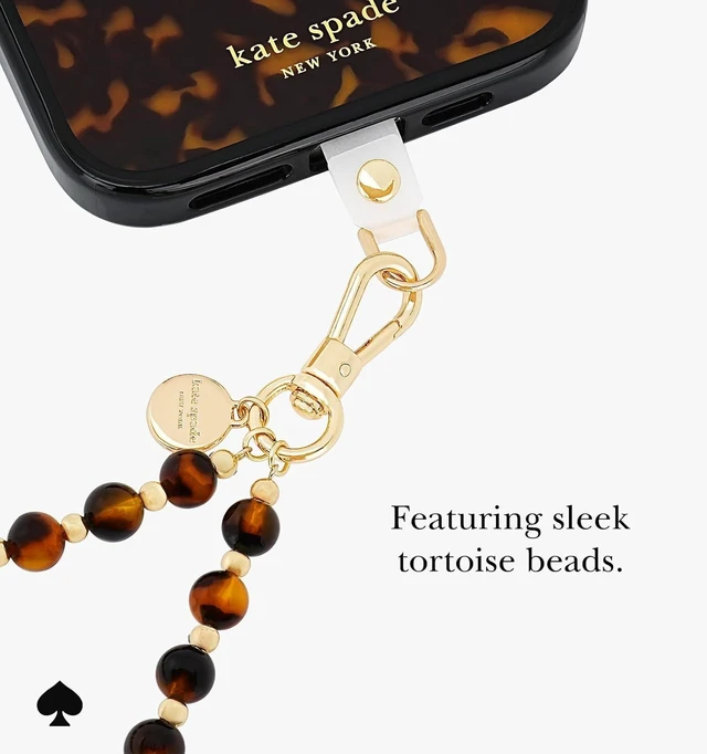 Alt view image 4 of 6 - Phone Charm Wrist Strap w/Anchor Card - Tortoise Bead