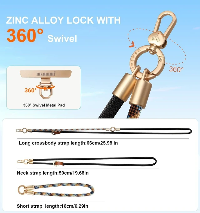 Alt view image 7 of 7 - Anti-Theft Phone Lanyard Crossbody for iPhone & Android 3-in-1 Neck & Wrist Strap 66 lbs Pull-Tested Universal Phone Strap for Travel Work & Night Out Black