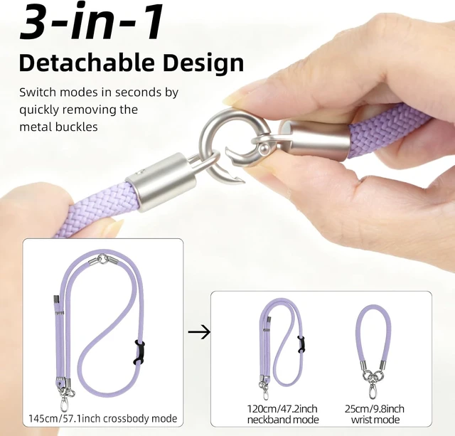 Alt view image 2 of 7 - Phone Lanyard 3 Ways to Wear: Crossbody Neck and Wrist Strap