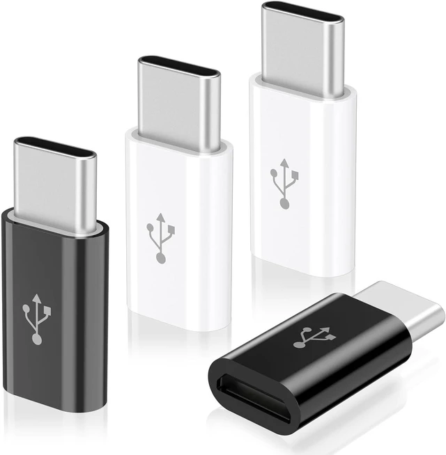 Main image of 4 Pack Micro USB to USB C Adapter Micro-USB Female to USB-C Male OTG Adapter for Galaxy LG Type-C Phones Tablets and More
