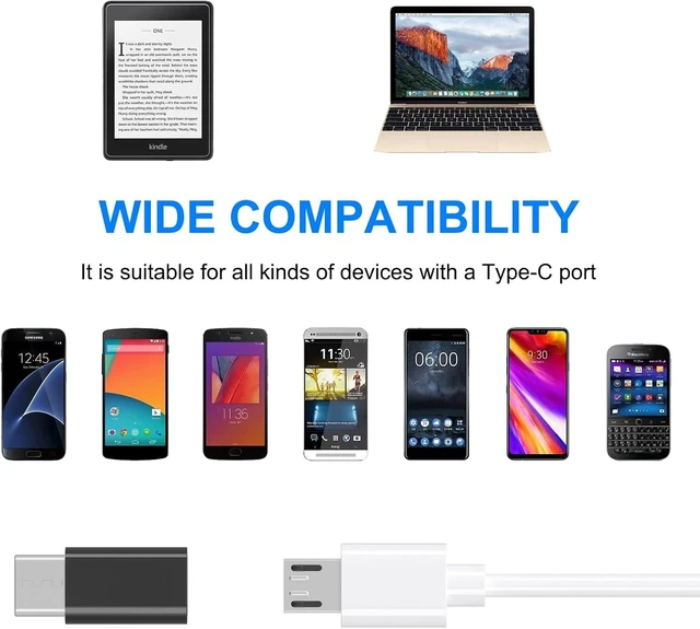 Alt view image 2 of 5 - 4 Pack Micro USB to USB C Adapter Micro-USB Female to USB-C Male OTG Adapter for Galaxy LG Type-C Phones Tablets and More