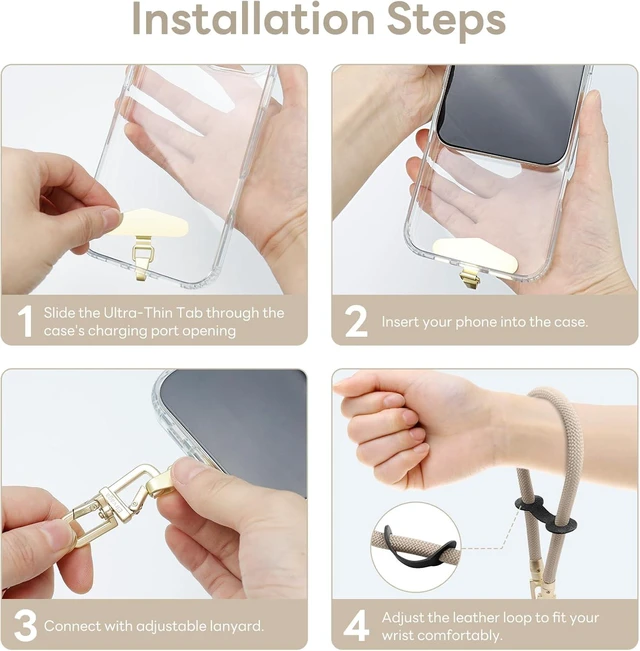 Alt view image 3 of 7 - Universal Cell Phone Lanyard Wrist Strap Phone Bracelet Strap Phone Charms Strap