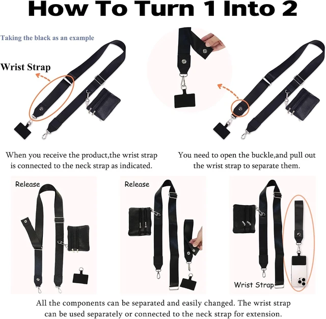 Alt view image 3 of 7 - Cell Phone Lanyard Crossbody Clip and Go Phone Strap with Wallet