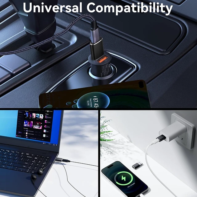 Alt view image 6 of 7 - 6 Pack USB C Female to USB Male Adapter Type C to USB A Charger Cable Converter for iPhone 11 12 13 14 15 16 17 Pro Max iPad Pro Air 4 Mini 6 Galaxy S25 S24 S23 S22 Google Pixel (Black)