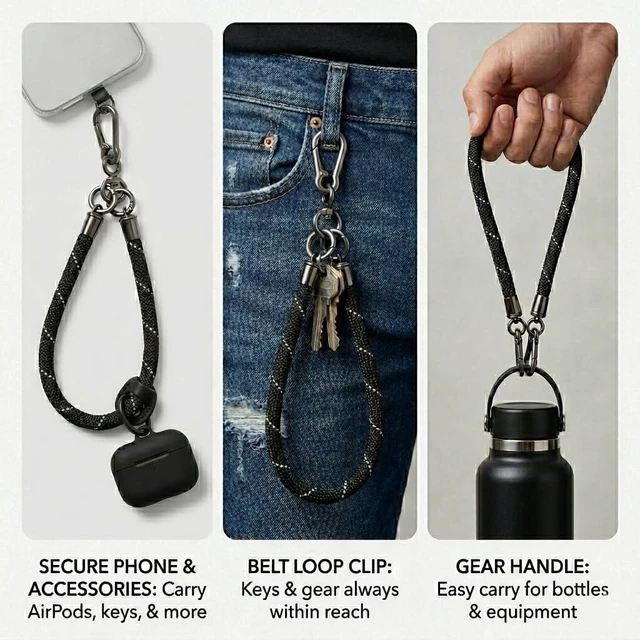 Alt view image 5 of 6 - Phone Lanyard Wrist Strap Soft Rope Phone Strap Wrist Lanyard Heavy Duty