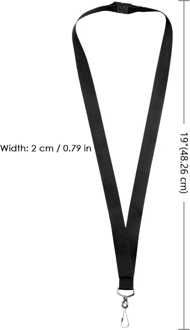 Alt view image 4 of 5 - 12-Pack Black Breakaway Lanyards for id Badges Polyester Neck Straps for ID Cards Keys Office School & Events