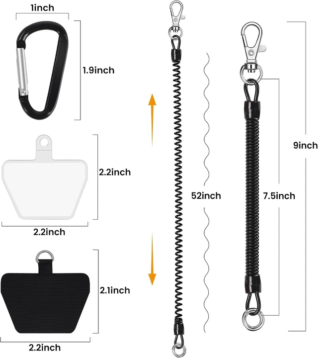 Alt view image 2 of 6 - Phone Leash with Phone Tether Tabs for Outdoor Skiing Hiking Cycling Climbing Fit for Most Phones