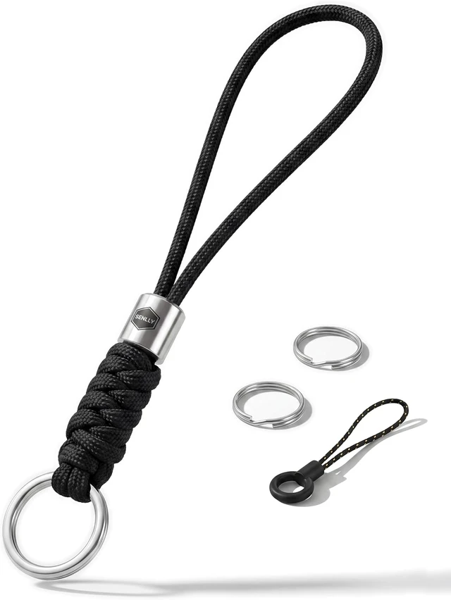 Main image of Paracord Wrist Lanyard Keychain for Keys ID Badge Car Fob & Wallet
