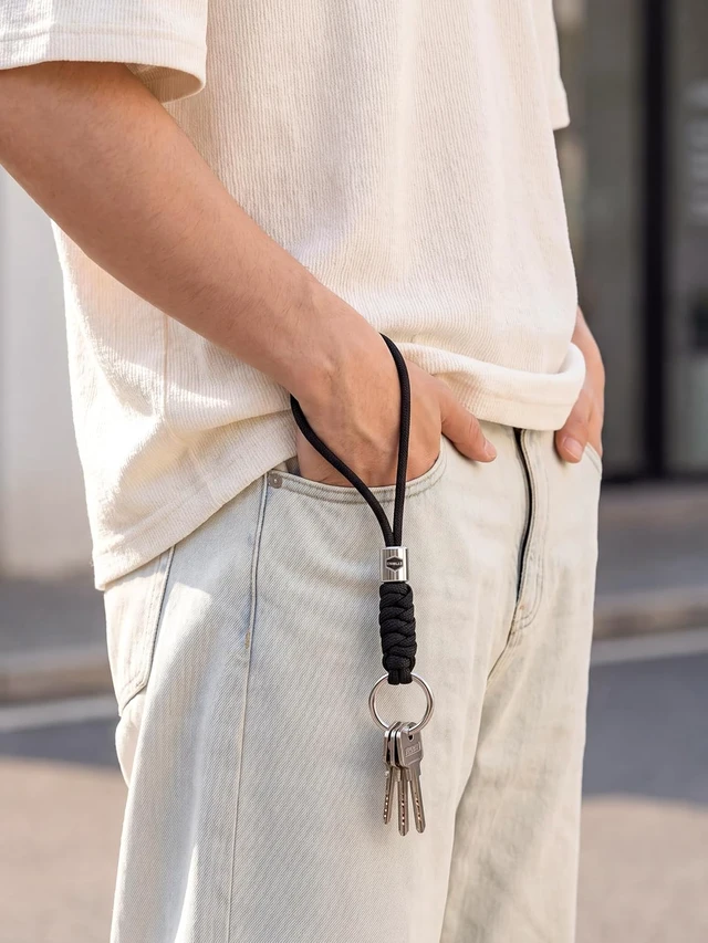 Alt view image 2 of 7 - Paracord Wrist Lanyard Keychain for Keys ID Badge Car Fob & Wallet