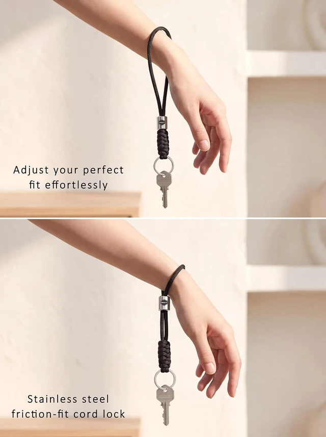 Alt view image 7 of 7 - Paracord Wrist Lanyard Keychain for Keys ID Badge Car Fob & Wallet