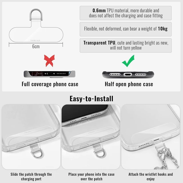 Alt view image 5 of 7 - Phone Charm Strap Detachable Wrist Strap For iPhone Anti Theft Strap Phone Chain Wristlet