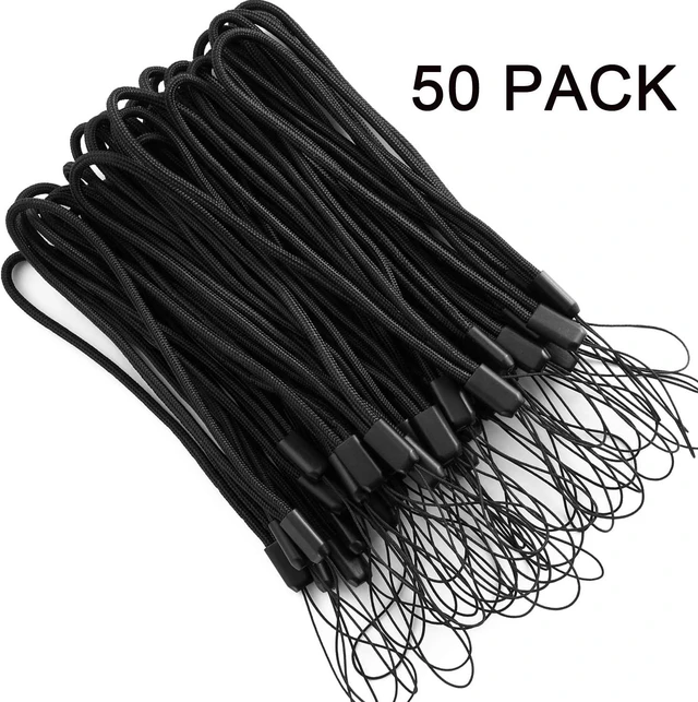 Alt view image 2 of 7 - 50 Pcs Wrist Lanyards Short Black Hand Wrist Lightweight Lanyard