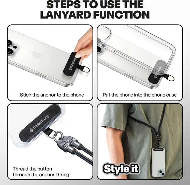 Alt view image 7 of 7 - Cell Phone Lanyard and USB C to USB C Charger for iPhone: Wrist Strap Most iPhone and Android Smartphones