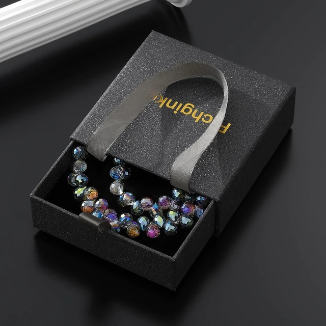 Alt view image 5 of 7 - Sparkling Beaded Phone Wrist Strap with Box D-Dark Purple