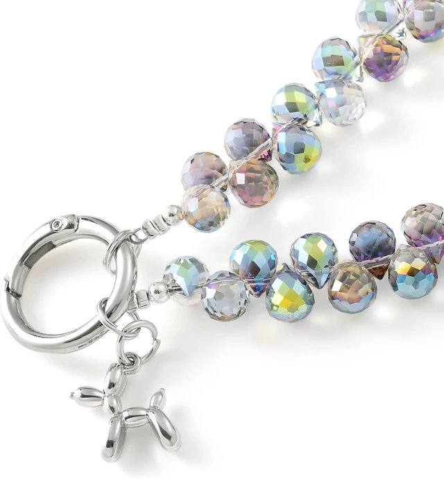 Alt view image 7 of 7 - Sparkling Beaded Phone Wrist Strap with Box D-Dark Purple