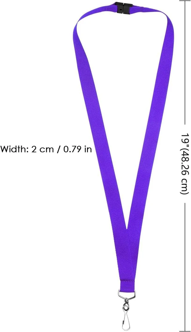 Alt view image 3 of 5 - 24-Pack Purple Breakaway Lanyards for id Badges Polyester Neck Straps for ID Cards Keys Office School & Events
