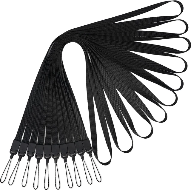 Main image of 10Pcs Neck Lanyards Black Long (10 Black - Combination 1)