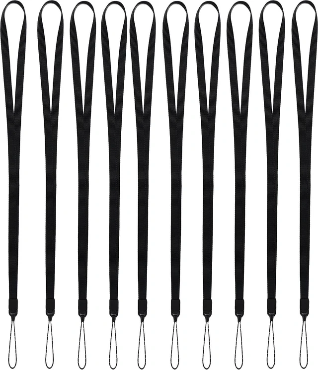 Alt view image 2 of 6 - 10Pcs Neck Lanyards Black Long (10 Black - Combination 1)