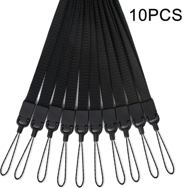 Alt view image 3 of 6 - 10Pcs Neck Lanyards Black Long (10 Black - Combination 1)