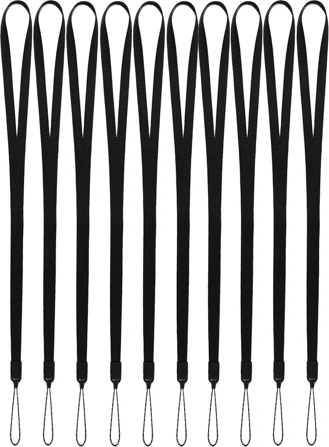Alt view image 6 of 6 - 10Pcs Neck Lanyards Black Long (10 Black - Combination 1)