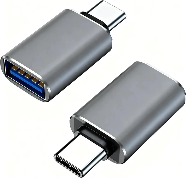 Main image of USB C to USB Adapter 2 Pack USB C Male to USB 3.0 Female Adapter for MacBook Pro Mac Book iPad Notebook S25 S24 -Grey