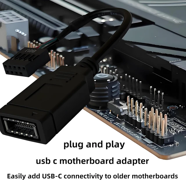 Alt view image 2 of 7 - Motherboard USB 2.0 to USB C 3.2 Gen 1 Header Adapter (Single-Head)