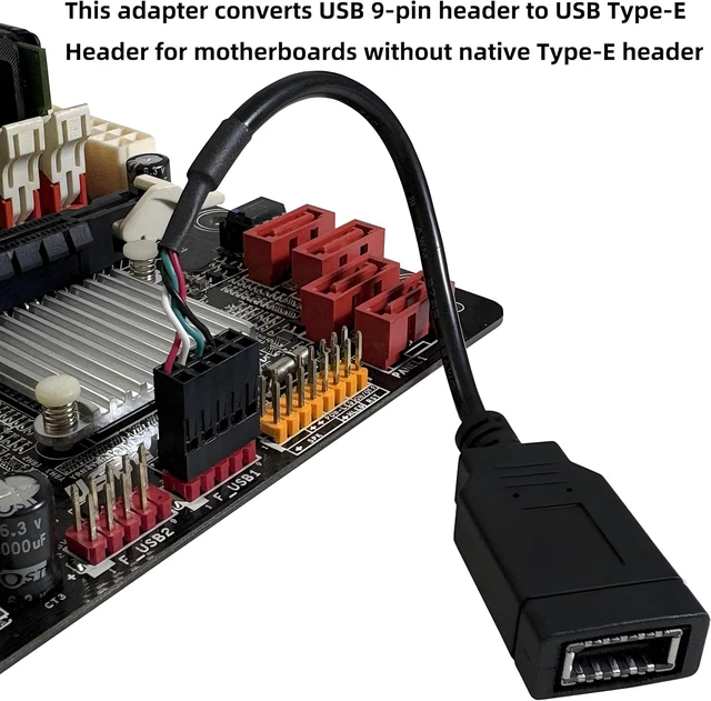 Alt view image 4 of 7 - Motherboard USB 2.0 to USB C 3.2 Gen 1 Header Adapter (Single-Head)