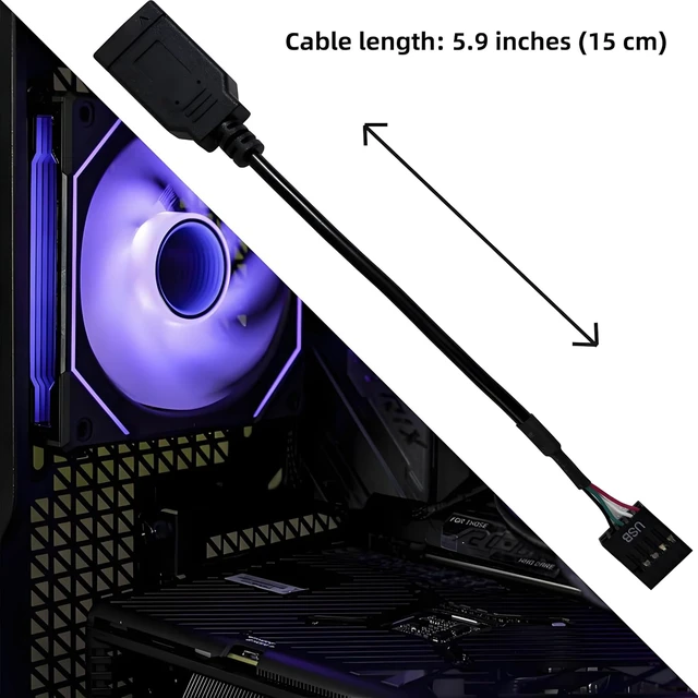 Alt view image 6 of 7 - Motherboard USB 2.0 to USB C 3.2 Gen 1 Header Adapter (Single-Head)