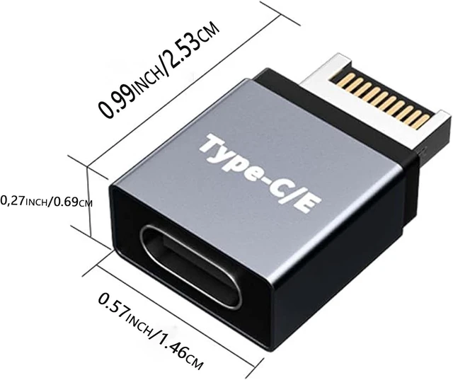 Alt view image 4 of 6 - 10Gbps USB C Motherboard Adapter USB 3.1 Gen 2 Type E Male to USB C Extension Adapter Support Data Transfer and Charging for Motherboard Internal Adapter.1 Pack