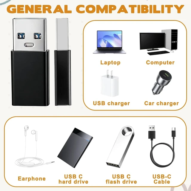 Alt view image 7 of 7 - 4 PCS USB B to USB C Adapter Female