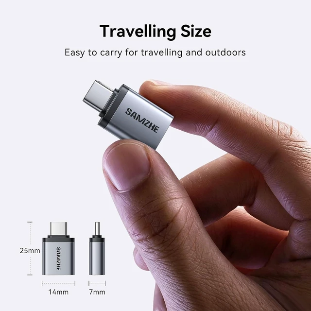 Alt view image 7 of 7 - USB C to USB Adapter Pack of 2 USB 3.2 Female to Thunderbolt 4/3 Adapter Compatible with MacBook Pro Air 2024 Surface iPad iPhone Galaxy Notebook XPS and More Type C Devices Space Grey