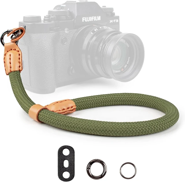 Alt view image 2 of 7 - Rope Camera Wrist Strap Camera Hand Strap Compatible with A6400 A6000 A7 IV for Fujifilm X100V for Nikon Zf Z30 for Canon EOS R6 R7 R8 R10 Camera Wrist Straps for dslr - Green