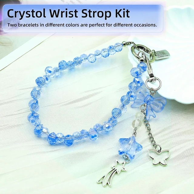 Alt view image 3 of 7 - Crystal Beaded Phone Wrist Strap Cute Cellphone Lanyard Chain Bow Keychain Wristlet Bag Charms for Women
