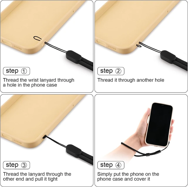 Alt view image 5 of 7 - 4-Pack Phone Wrist Strap Adjustable Hand Wrist Strap Lanyard with 4pcs Tether Tabs for Most Phone Case