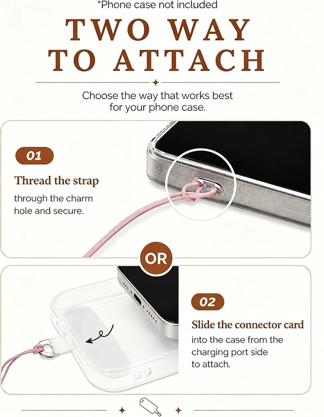 Alt view image 6 of 7 - Star Phone Charm Wrist Strap Beaded Lanyard Wristlet Chain Anti-Theft Bracelet Strap for iPhone & More Cases