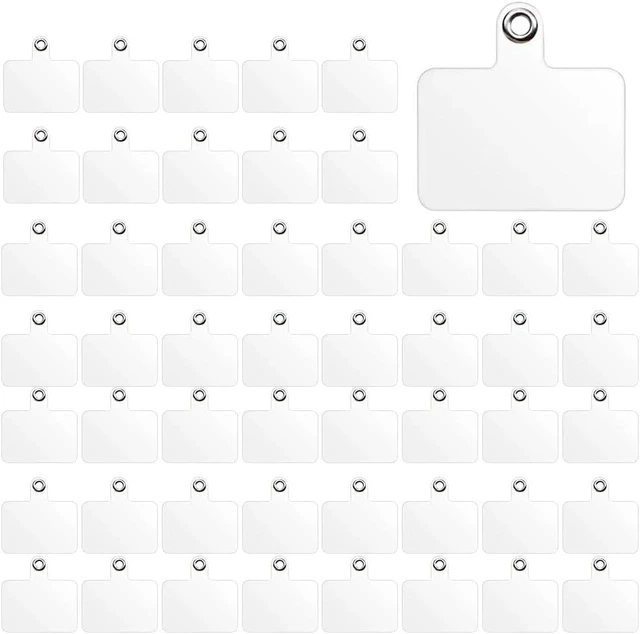 Main image of 50 PCS Phone Lanyard Tabs Universal Phone Tether Tabs Clear Tether Tab for Cell Phone Pvc Transparent Lanyard Patches Compatible with iPhone Case Smartphone Case Non Adhesive
