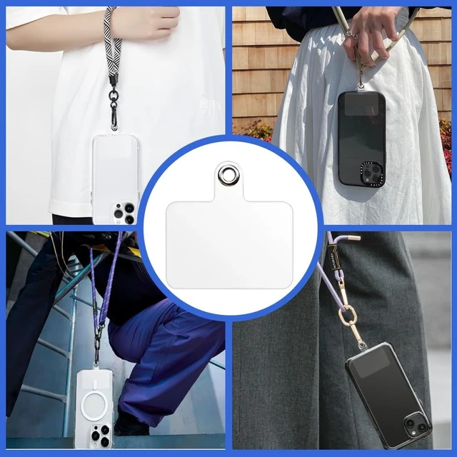 Alt view image 2 of 7 - 50 PCS Phone Lanyard Tabs Universal Phone Tether Tabs Clear Tether Tab for Cell Phone Pvc Transparent Lanyard Patches Compatible with iPhone Case Smartphone Case Non Adhesive