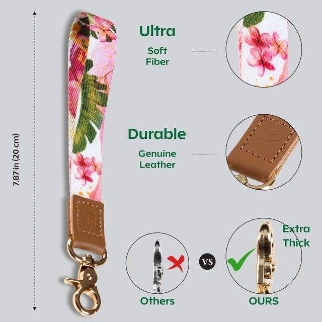 Alt view image 4 of 6 - Key Phone Wristlet Strap Hand Wrist Key Chain Lanyard with Ring Cool Women Wrist Strap for Car Key ID Badge Wallet