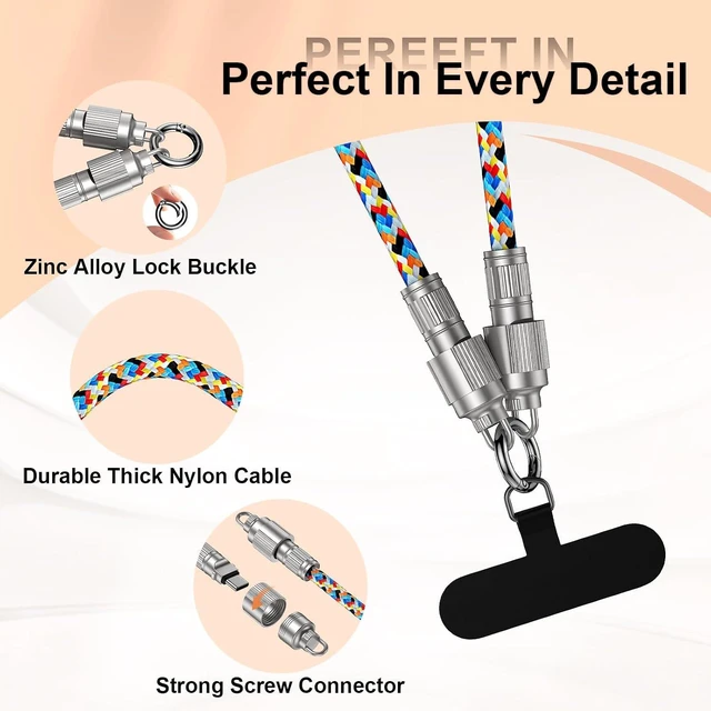 Alt view image 4 of 7 - Phone Lanyard Built-in USB-C to C Fast Charging Cable 2Pack 65W High Speed