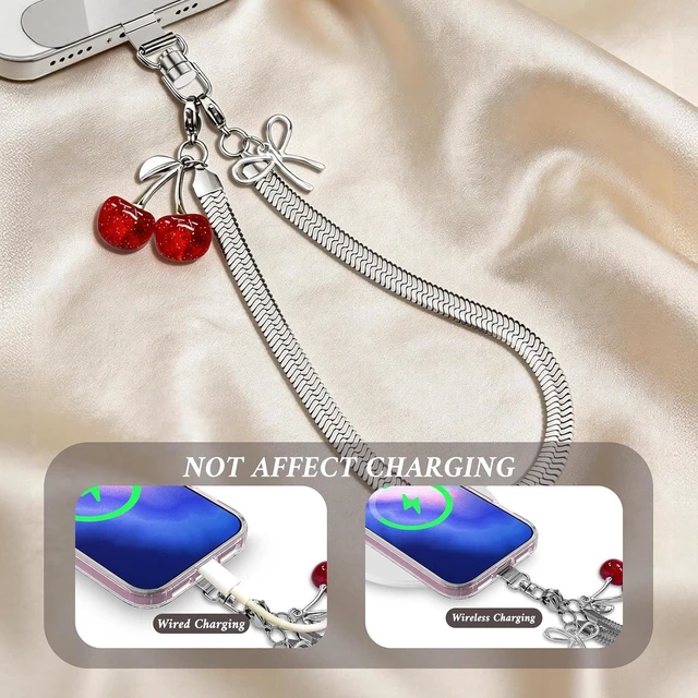 Alt view image 3 of 7 - Phone Wrist Strap Phone Charm Strap Metal Phone Chain Tab Welding Process not Easy to Break