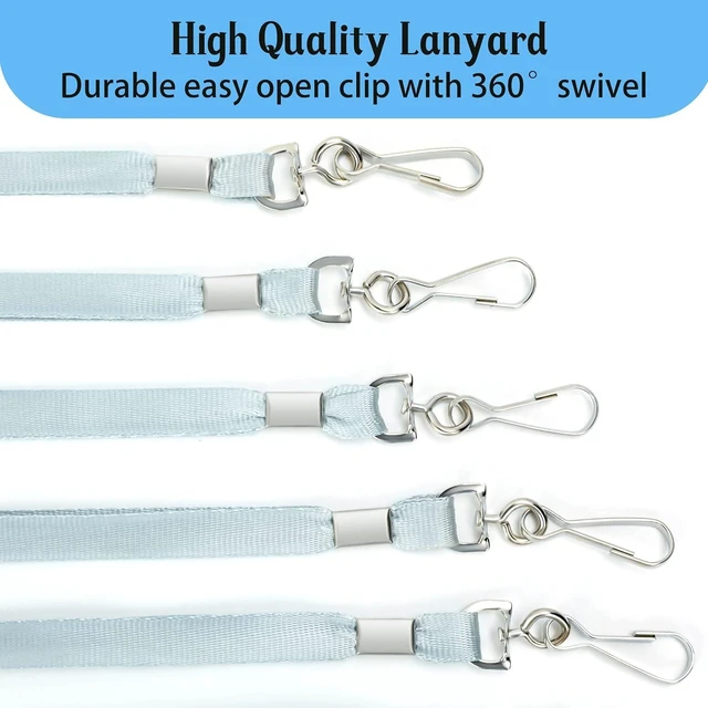 Alt view image 3 of 5 - 200 Pack Gray lanyards Lanyards for Id Badges Lanyards Safety Badge Lanyard 18 with Swivel Hook (200 Gray)
