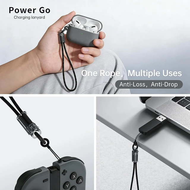 Alt view image 6 of 7 - USB C Wrist Strap Charging Cable 65W USB C to USB C Fast Charge Cord