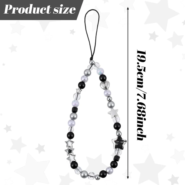 Alt view image 2 of 7 - 2PCS Beaded Camera Wrist Strap Cool Black Star Phone Lanyard