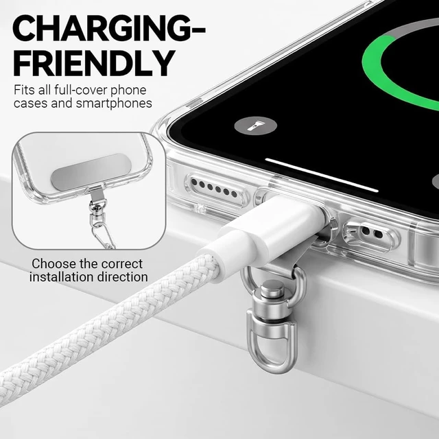 Alt view image 7 of 7 - Universal Metal Phone Tether Tab Heavy-duty Phone Lanyard Tab for Wrist&Crossbody Straps Full-cover Phone Cases